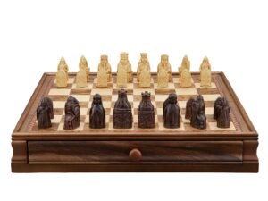 Dal Rossi Italy Isle of Lewis Chess Set with Drawer 15"