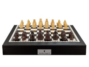Dal Rossi Italy Isle of Lewis Chess Set with Black Bevelled Edge  18"