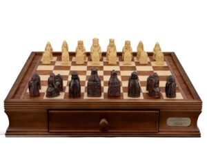 Dal Rossi Italy Isle of Lewis Chess Set with Drawers 16"