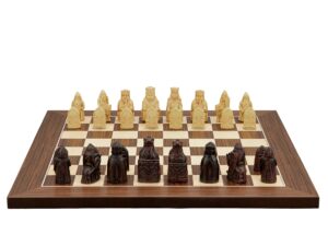 Dal Rossi Italy Isle of Lewis Chess Set on a Palisander / Maple Chess board 40cm
