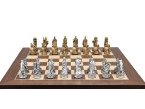 Dal Rossi Italy Roman Chessmen  on a Palisander / Maple, 50cm Chess Board