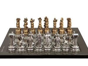 Dal Rossi Italy European Warriors on a Black / Erable, 40cm Chess Board