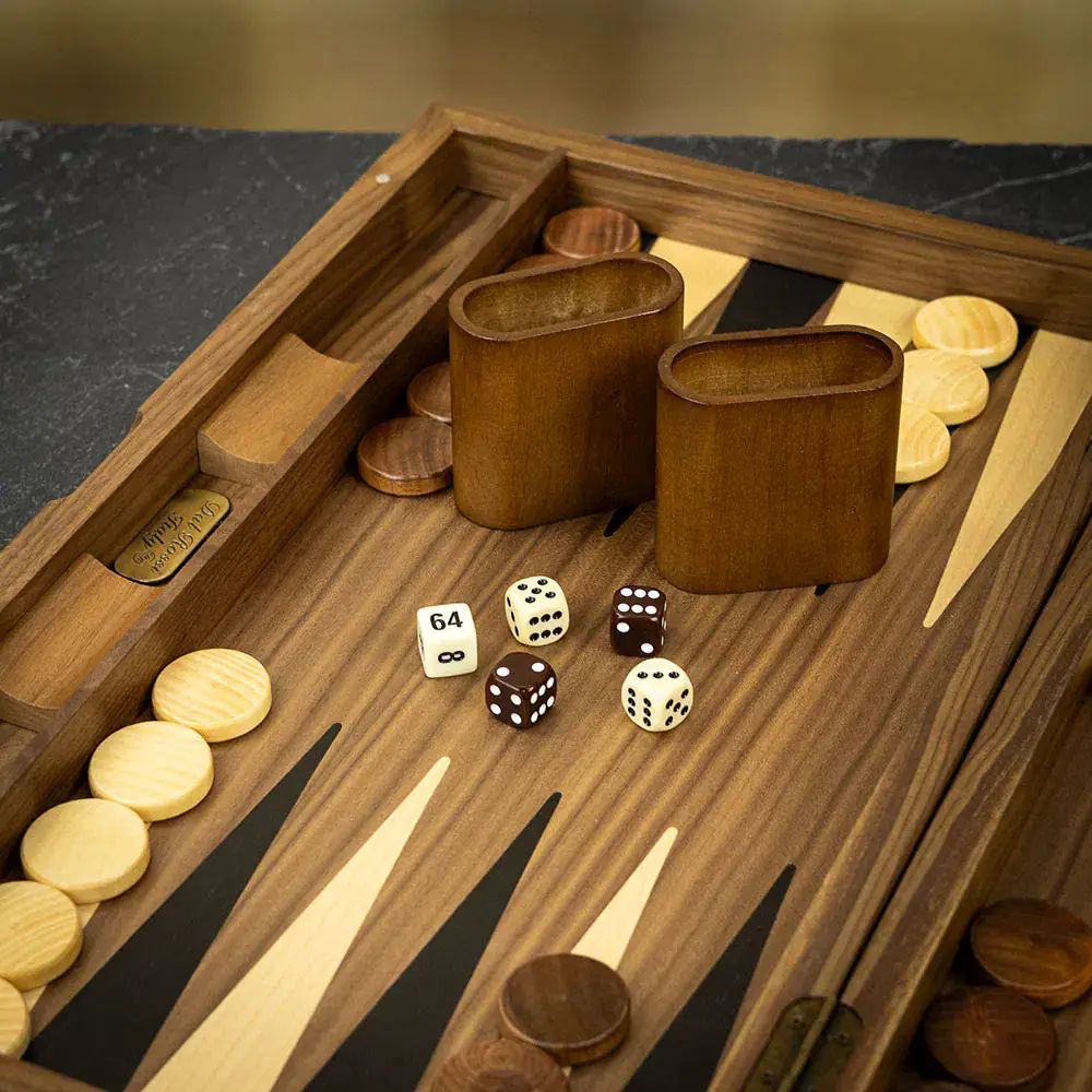 Dal Rossi Italy burl backgammon set