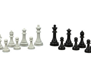Dal Rossi Italy Modern Staunton Style Black and White Chess Pieces