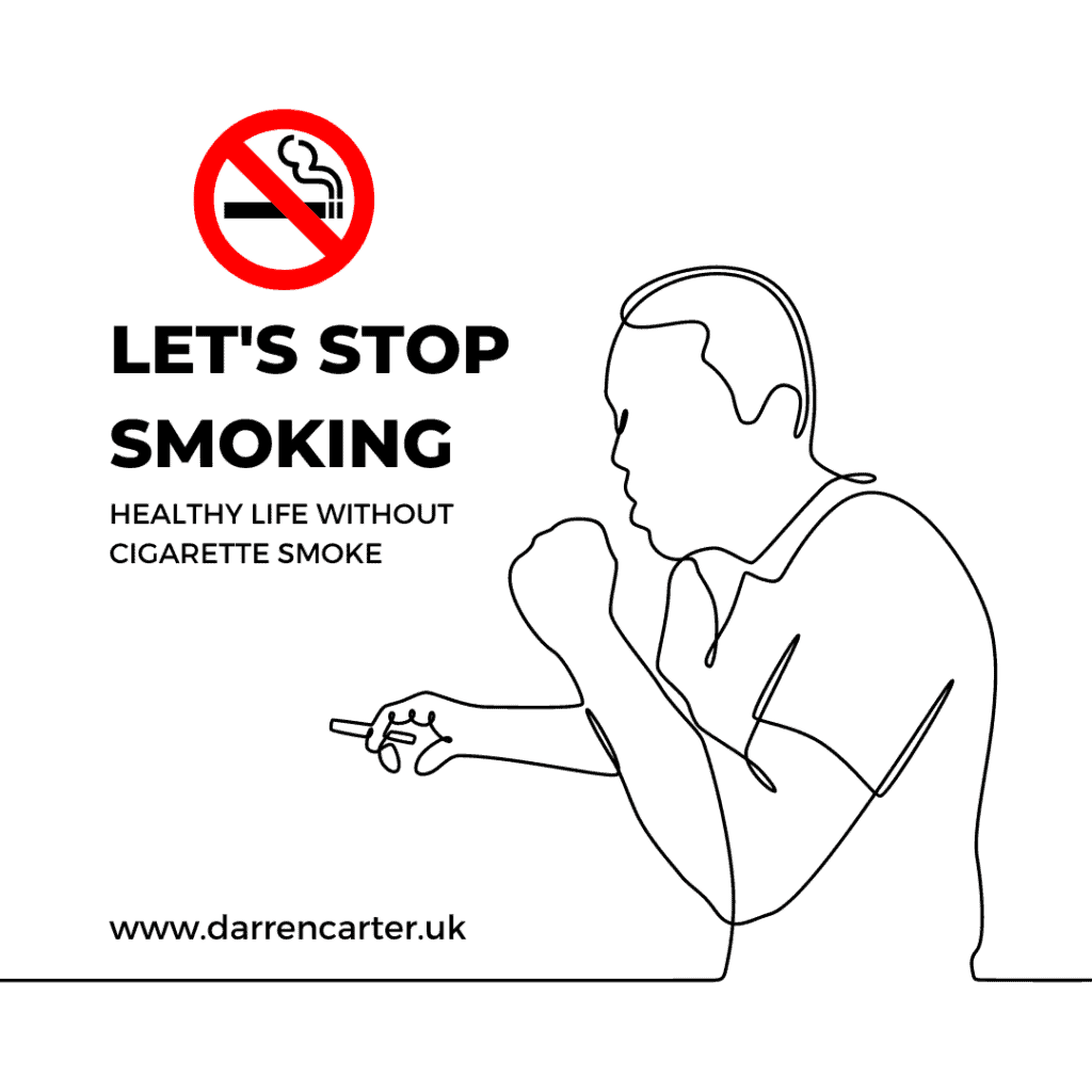 No smoking sign with a person quitting smoking for health.