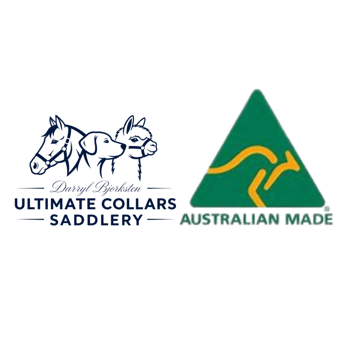 Darryl Bjorksten Ultimate Collars Saddlery logo with Australian Made emblem.