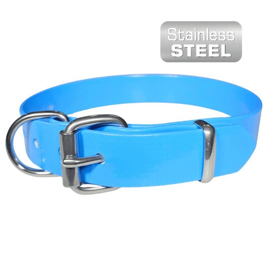 Working dog collar PVC stainless steel copper rivets 25mm