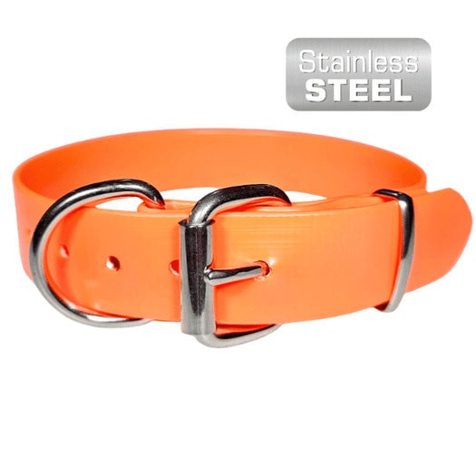 Working dog collar PVC stailess steel copper rivets 32mm
