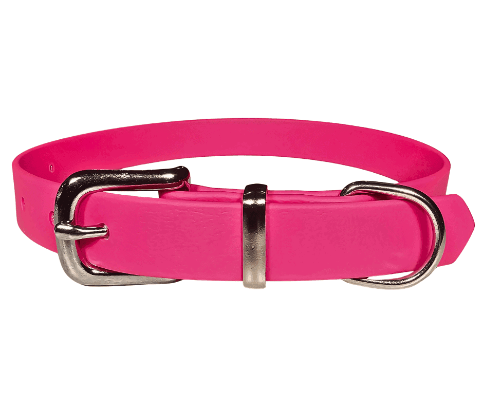 Dog Collar Biothane 20mm Pink and bright, these collars are soft and supple for your dog. Made here in Australia