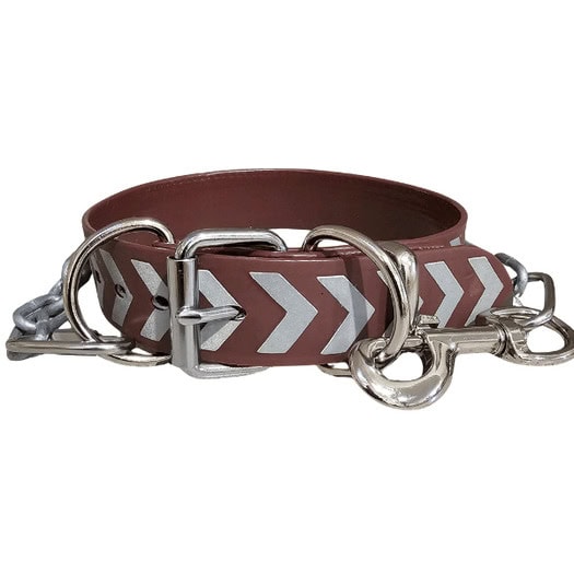 Working dog collar tie out reflective pvc 32mm