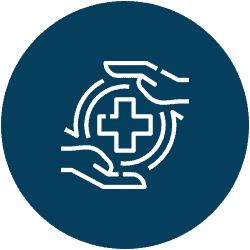 Medical care hands holding a heart with a cross, representing compassion and healthcare.