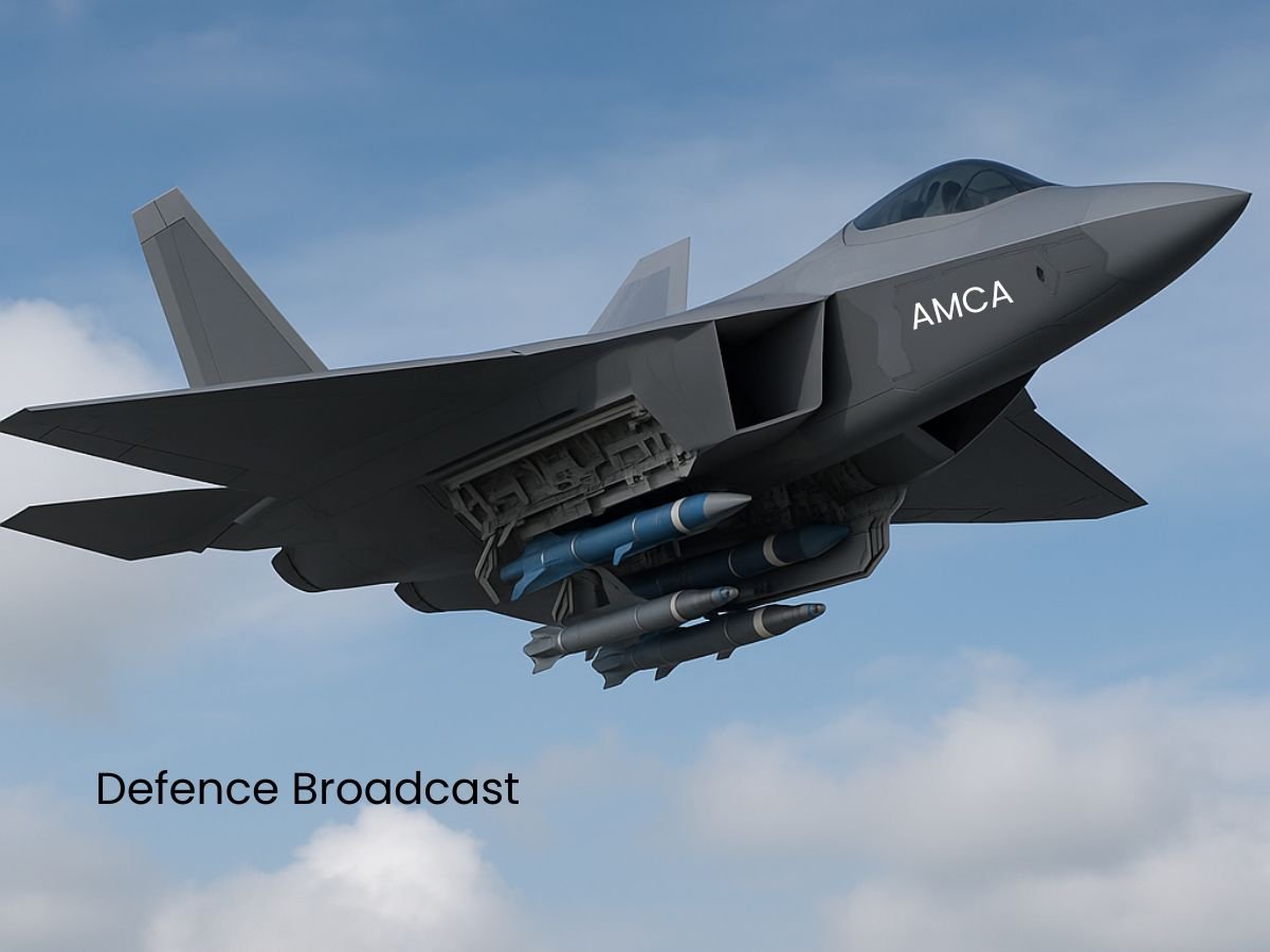 AMCA fifth-generation fighter jet concept illustration.