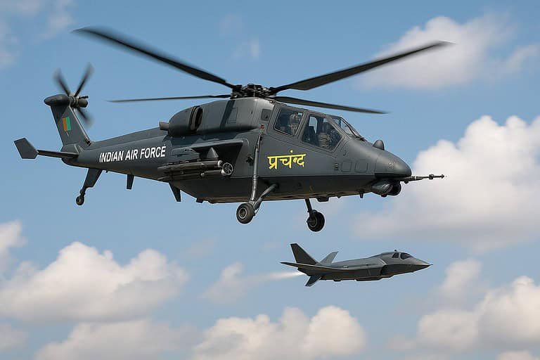 LCH Prachand anti-drone role with air-launched drone in action.