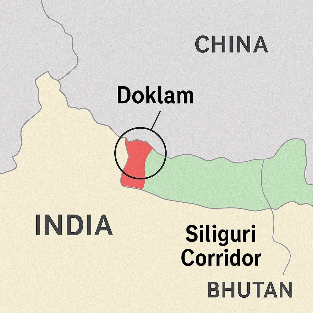 India China Doklam standoff map
