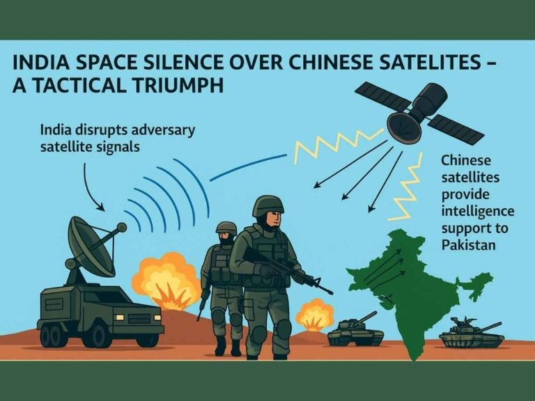 India disrupts Chinese satellite signals during a military operation, highlighting tactical advantages in space warfare and intelligence support to Pakistan, involving satellite technology and defense systems.