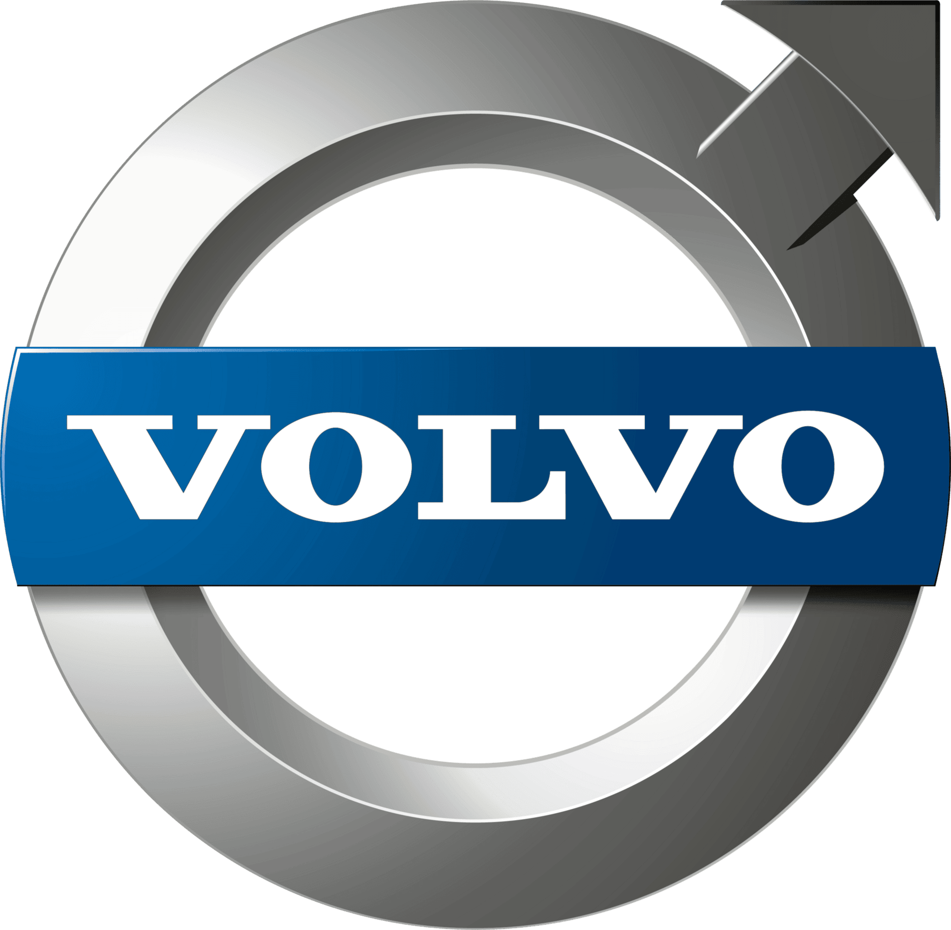Volvo logo featuring a silver circle with a blue band and white "Volvo" text, representing premium automotive service and quality.