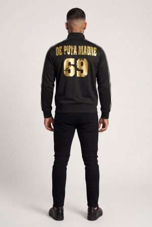 De Puta Madre 69 Jacket - Gold Print Track Jacket