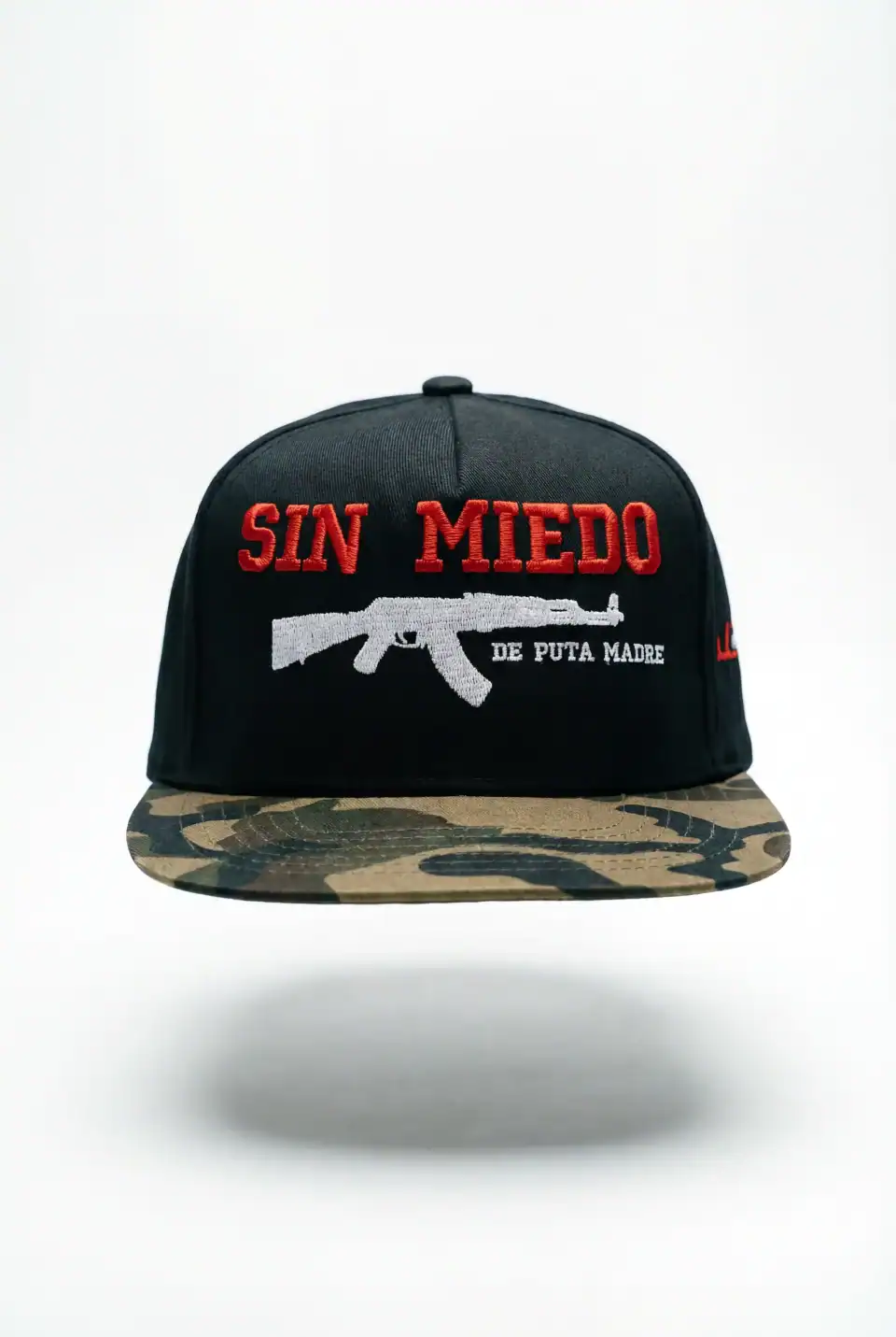Sin Miedo Snapback Cap Black Camo Brim