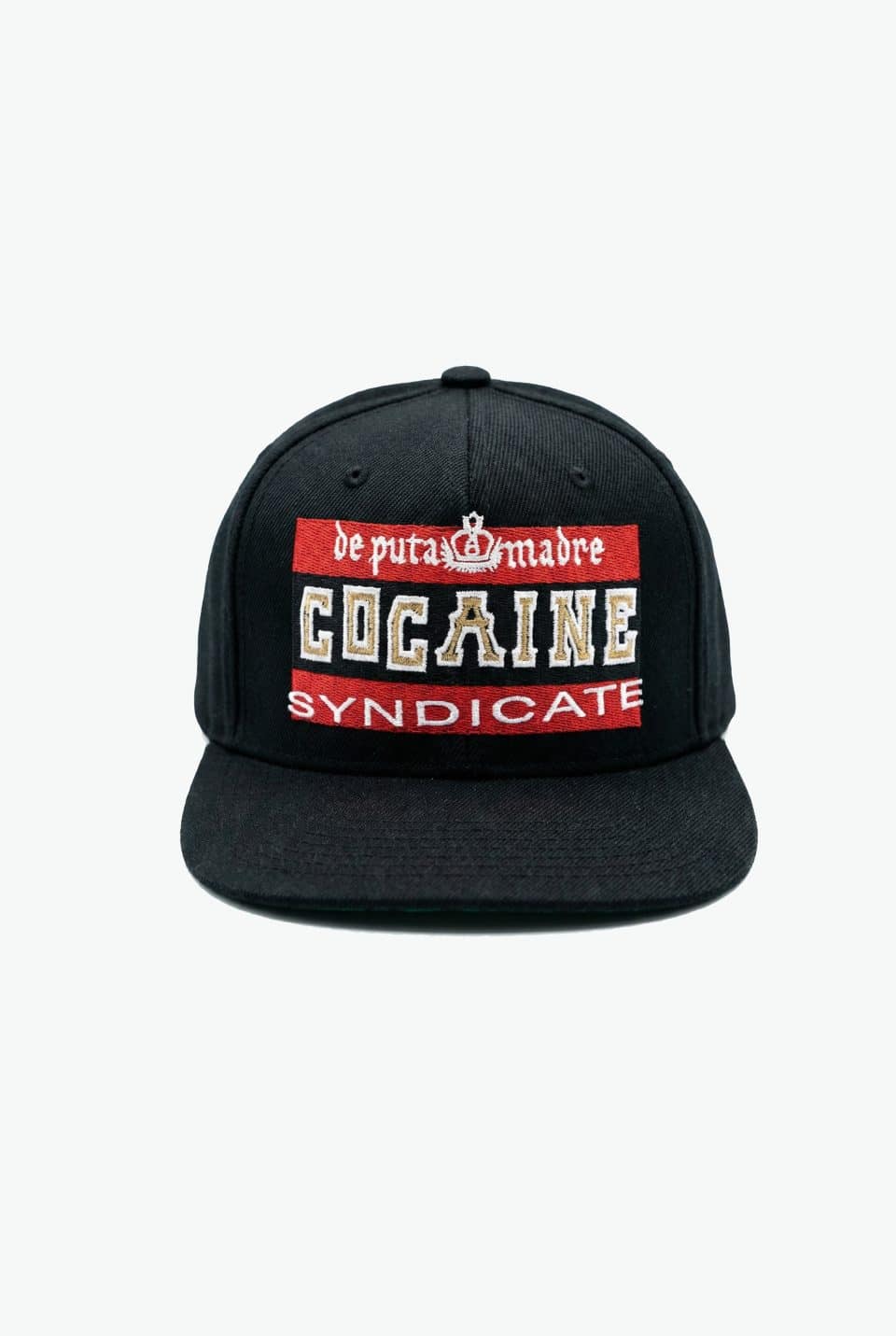 Embroidered Syndicate Flat Visor Cap Streetwear