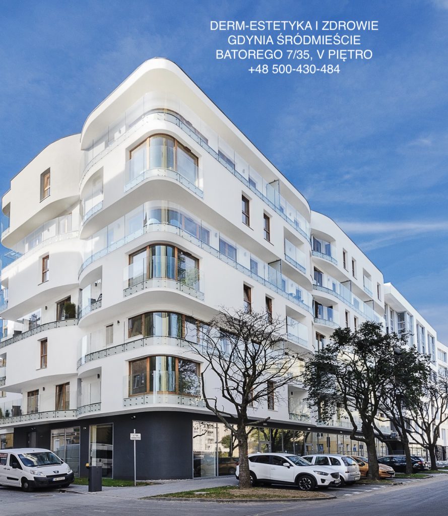 Nowoczesny budynek kliniki Derm-Estetyka w Gdyni, oferujący zabiegi medycyny estetycznej.