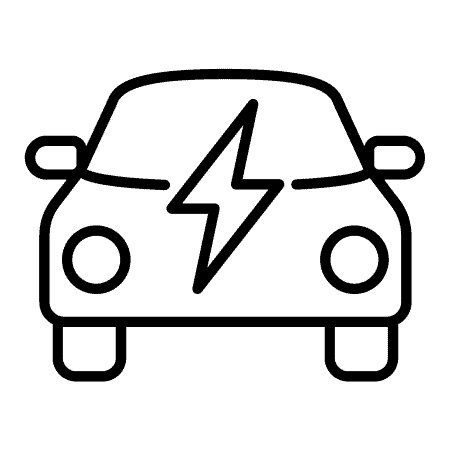 Car icon with lightning bolt symbol, representing electrical or steel vehicle components.