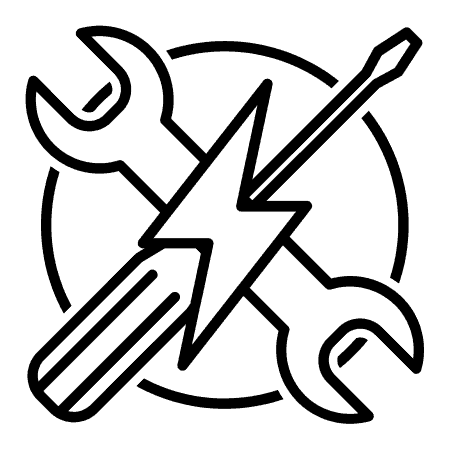 Image of steel tools and lightning bolt symbol representing steel manufacturing.