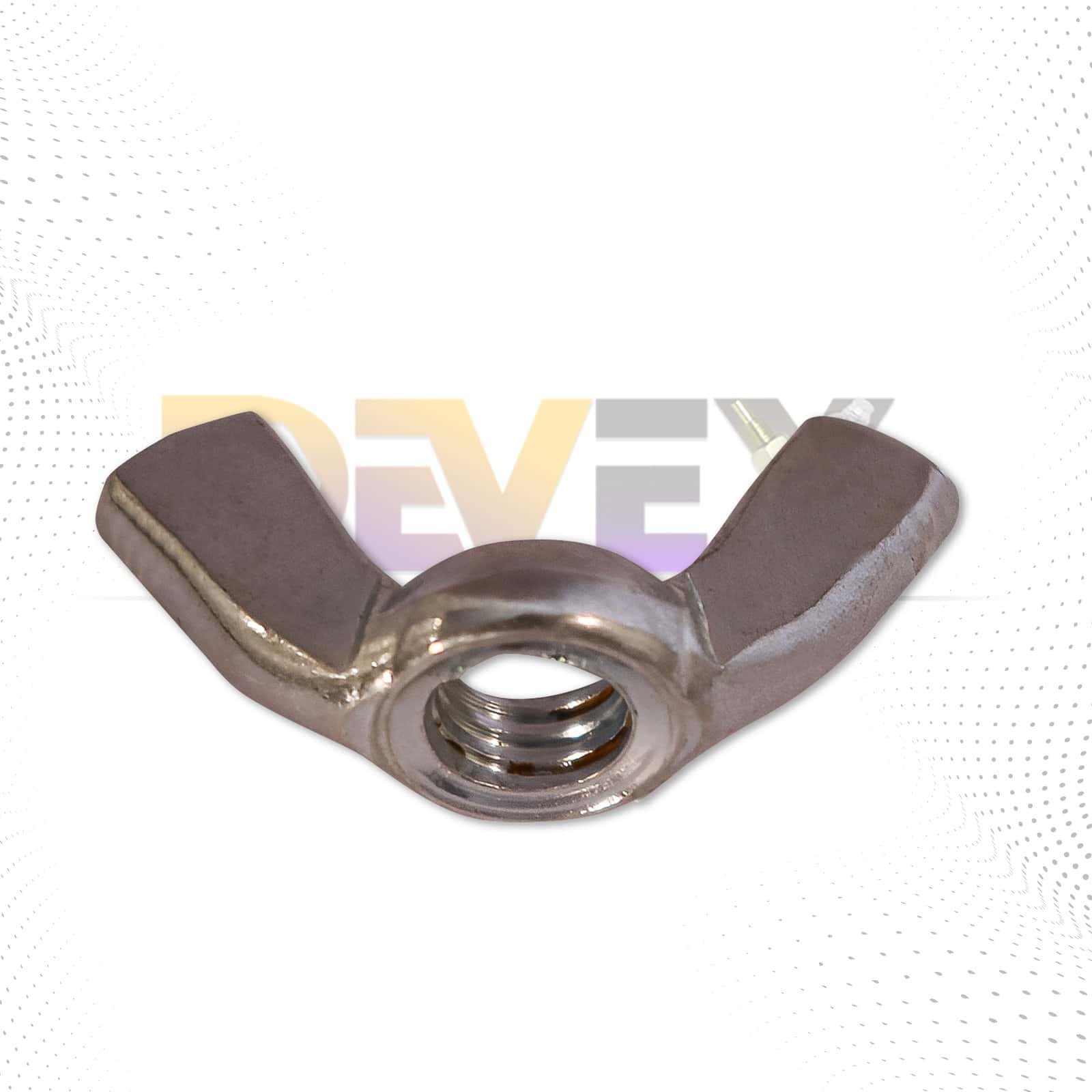 Steel wing nut for secure fastening and easy hand tightening. Ideal for industrial, construction, an.