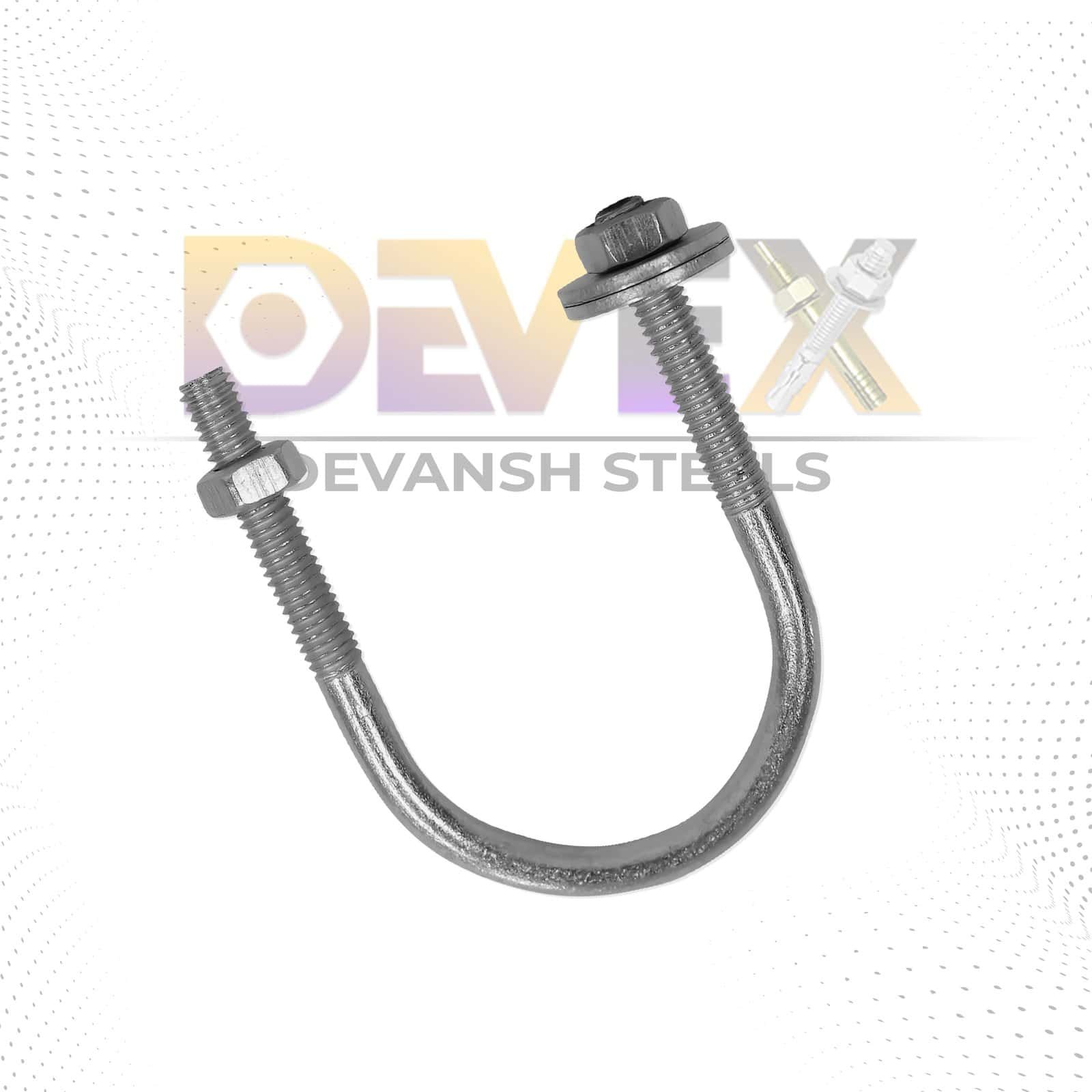 Heavy-duty U bolt for industrial and construction use.