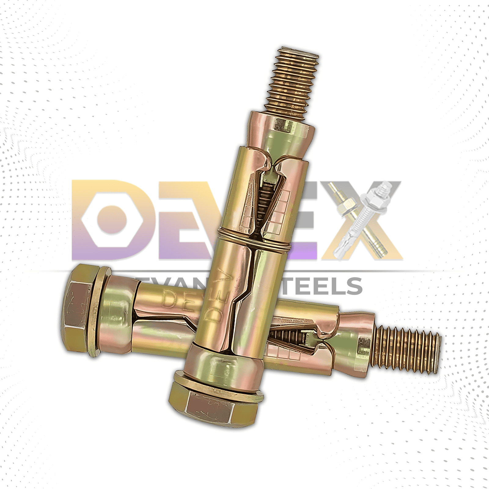 Bolt for industrial fastening, high-strength steel material.