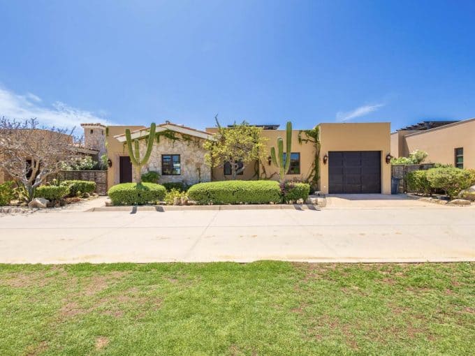 Diamante Cabo San Lucas Villa With Desert Landscaping And Cacti.
