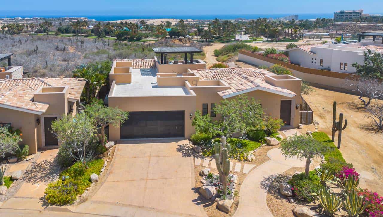 Diamante Cabo San Lucas Luxury Villa With Desert Landscaping And Ocean View.