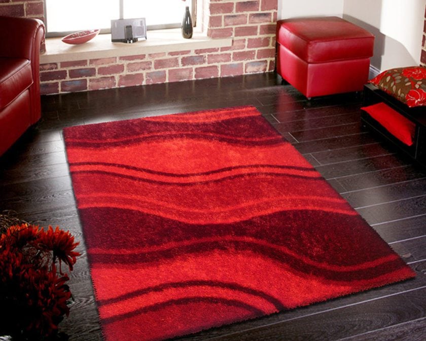 Ambientacion shaggy expo design ondas rojo 160x225 cm.jpg.jpg