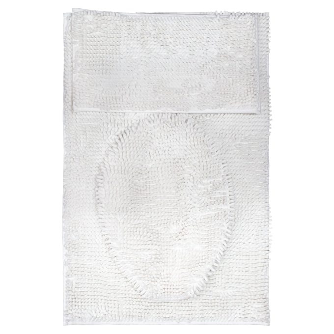 Tapete de baño set silk 3 piezas blanco (3)