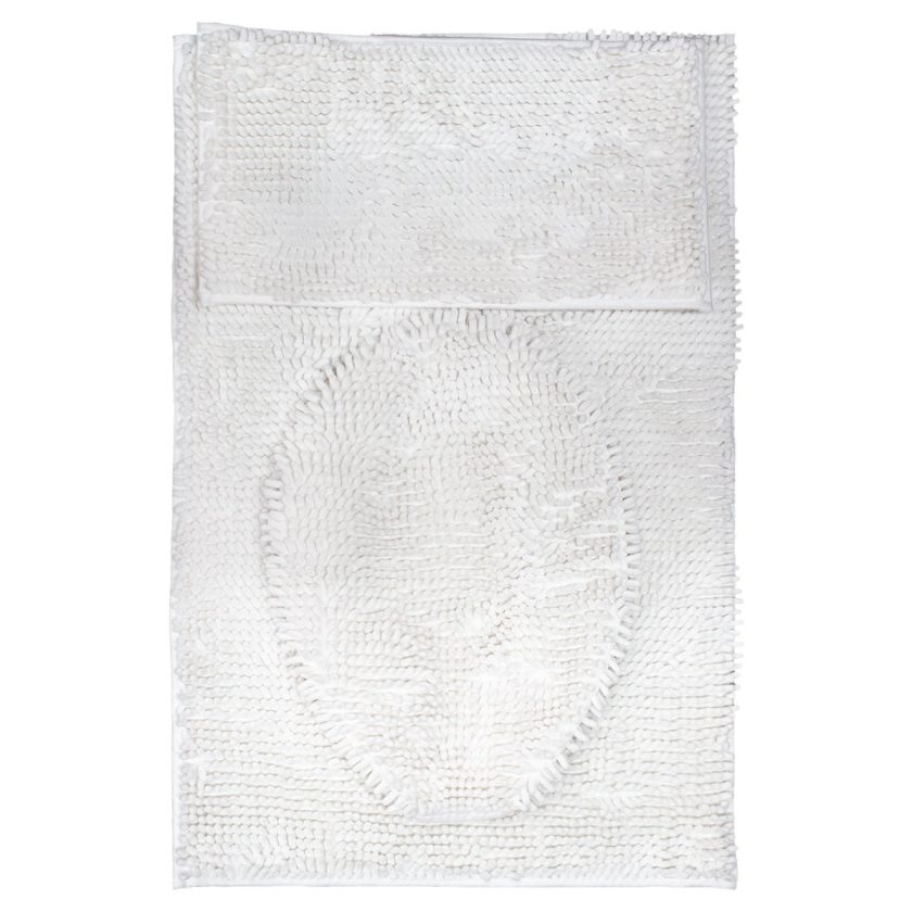 Tapete de baño set silk 3 piezas blanco (3)