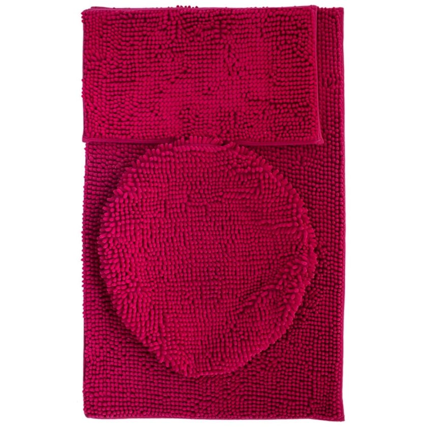 Tepete de baño set silk 3 piezas fiusha (2)