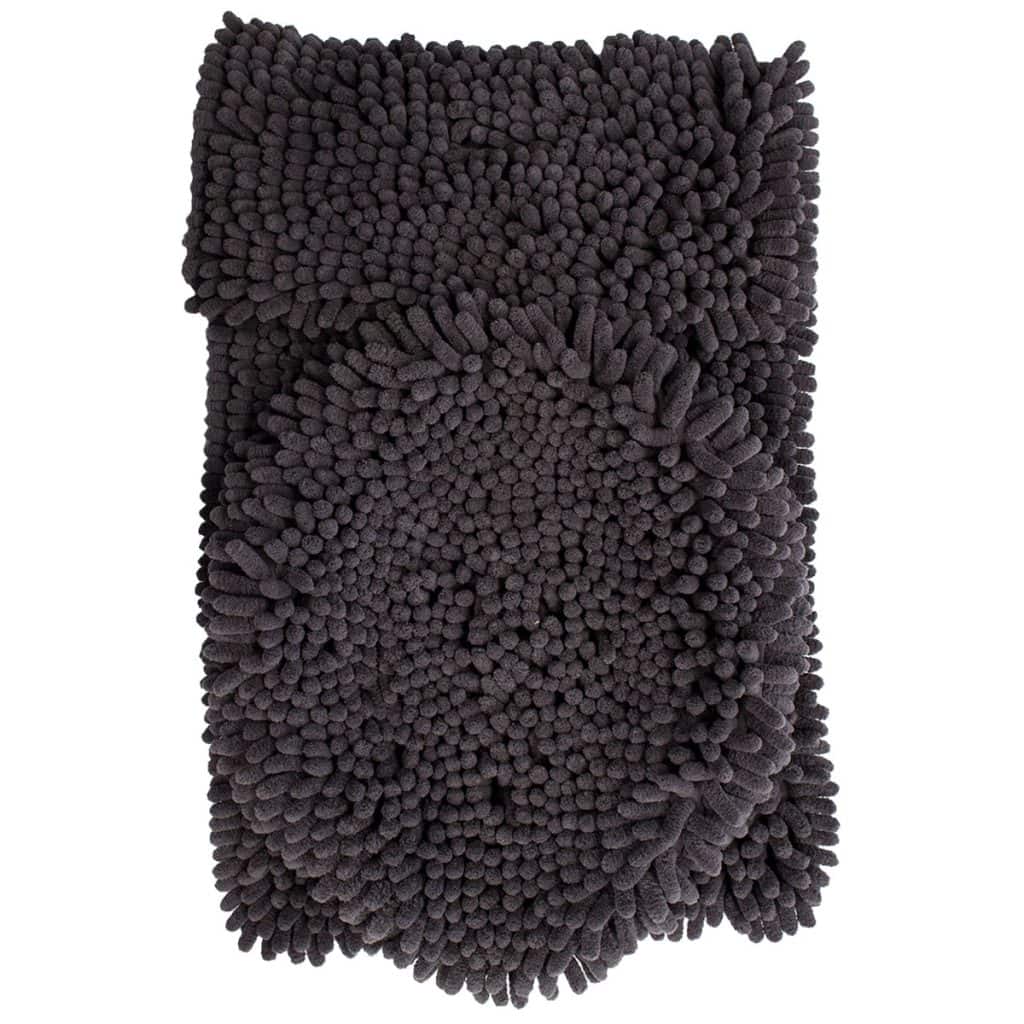 Tepete de baño set silk 3 piezas gris oscuro