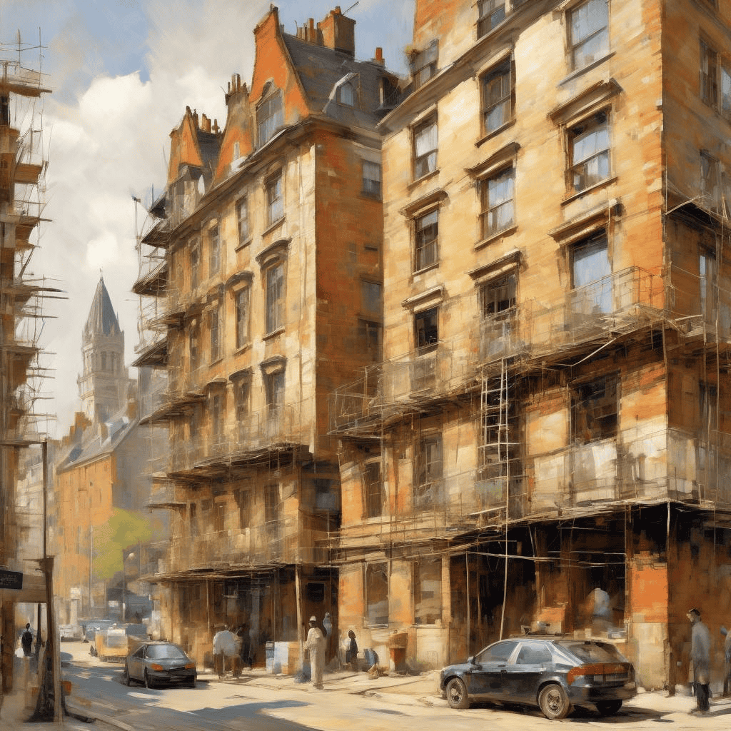 House with Scaffolding – Theodore Robinson
