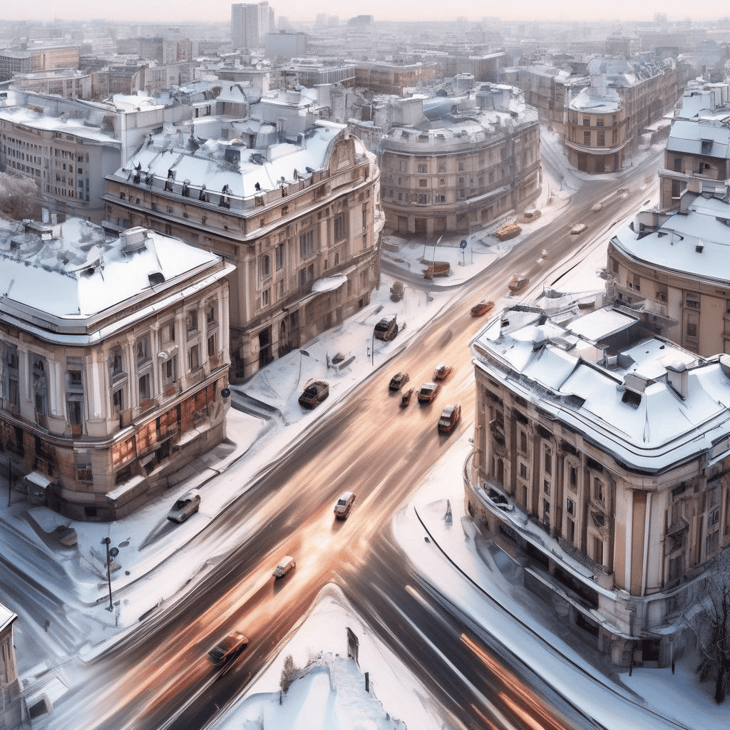 Corner of Bucharest During Winter – Constantin Artachino