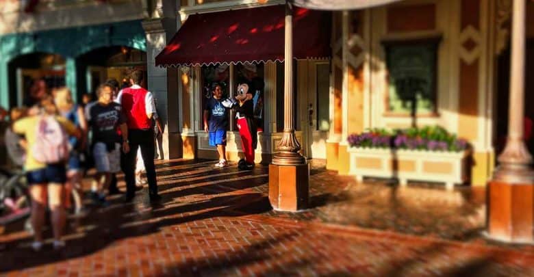 Disneyland Main Street USA with Mickey Mouse