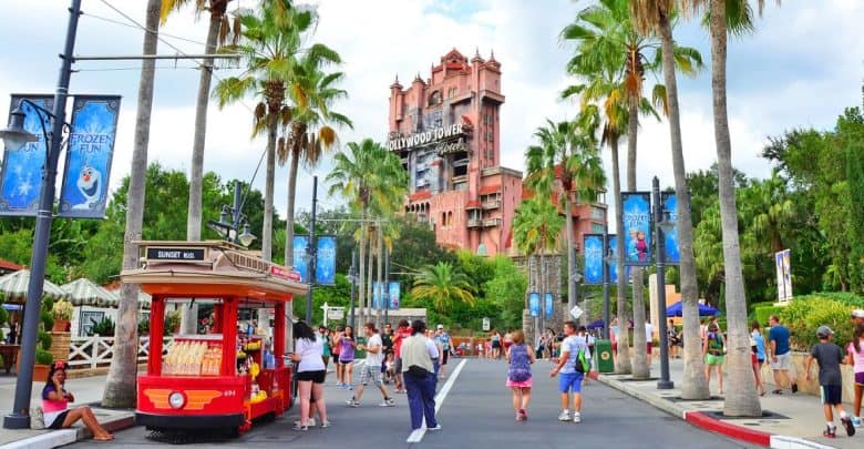 Guests walking around Disney's Hollywood Studios Park at Walt Disney World.