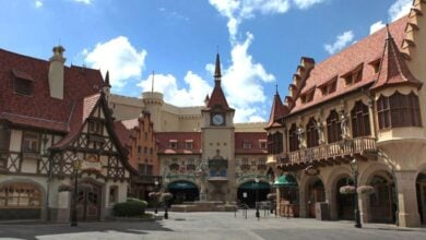The central plaza of the Germany World Showcase Pavilion at EPCOT