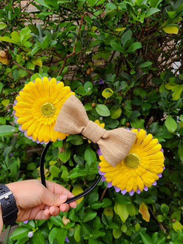 Reversible Flower Crown Sunflower Ears