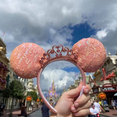 Peach Princess Minnie Ears