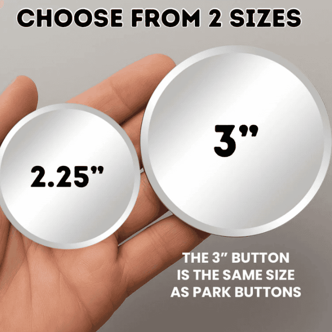 2. Alternative button sizes for Disney fashion accessories and clothing.