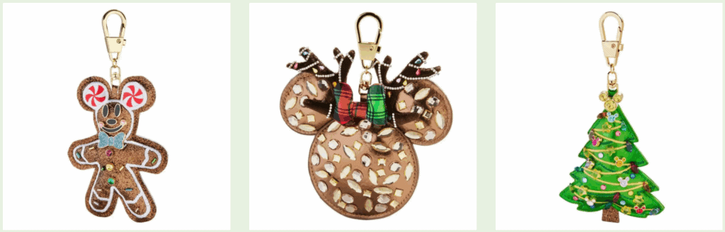 Candy cane Mickey gingerbread cookie Christmas ornament, colorful holiday charm.