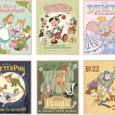 Whimsical Alice in Wonderland book cover featuring vibrant characters and a playful design perfect for Disney fans.