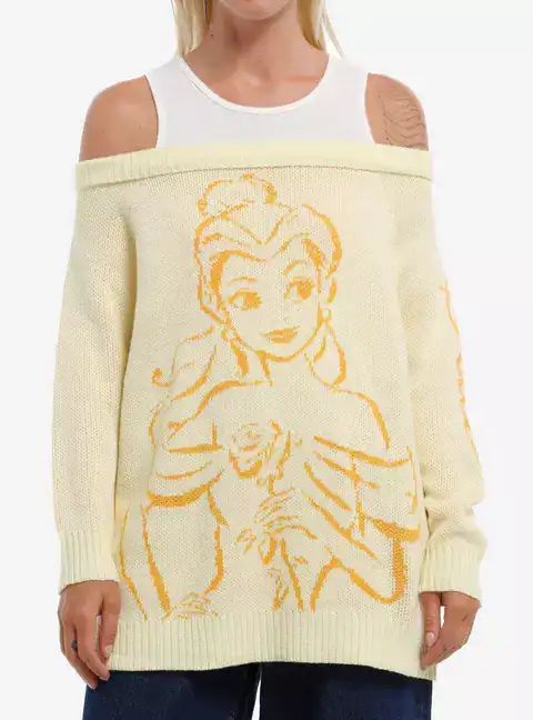 Cute Disney Belle sweater with iconic princess design, ideal for Disney fashion enthusiasts and casual wear.