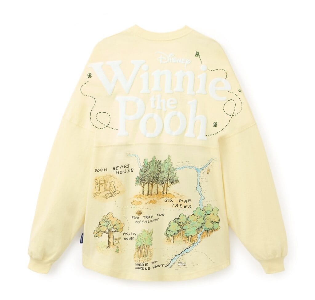 Comfortable Disney Winnie the Pooh themed sweatshirt with detailed map illustration and playful embroidery.