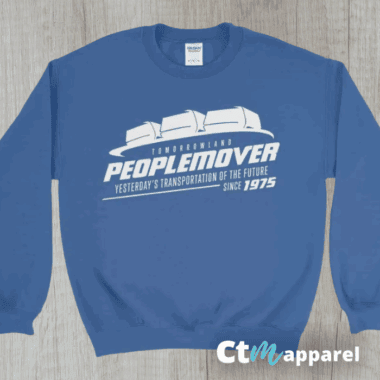 PeopleMover Disney sweatshirt, transport, futuristic, casual, graphic tee, Disney apparel, cozy clothing, souvenir.