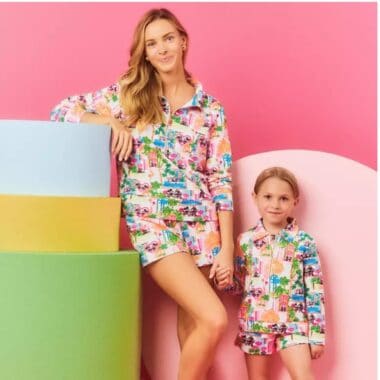 Adorable matching Disney-themed pajamas for women and kids, perfect for family sleepwear and loungewear.